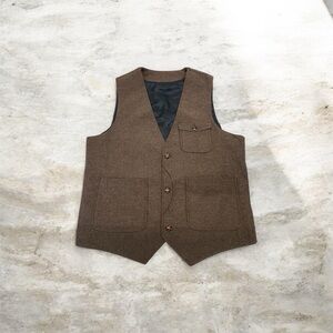 Brown Tweed Vest with Pockets